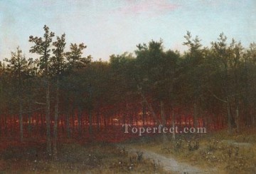  Kensett Arte - Crepúsculo en los cedros de Darién Connecticut Luminismo paisaje John Frederick Kensett